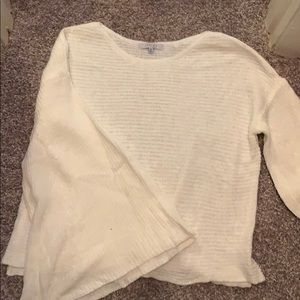 White belle sleeve sweater
